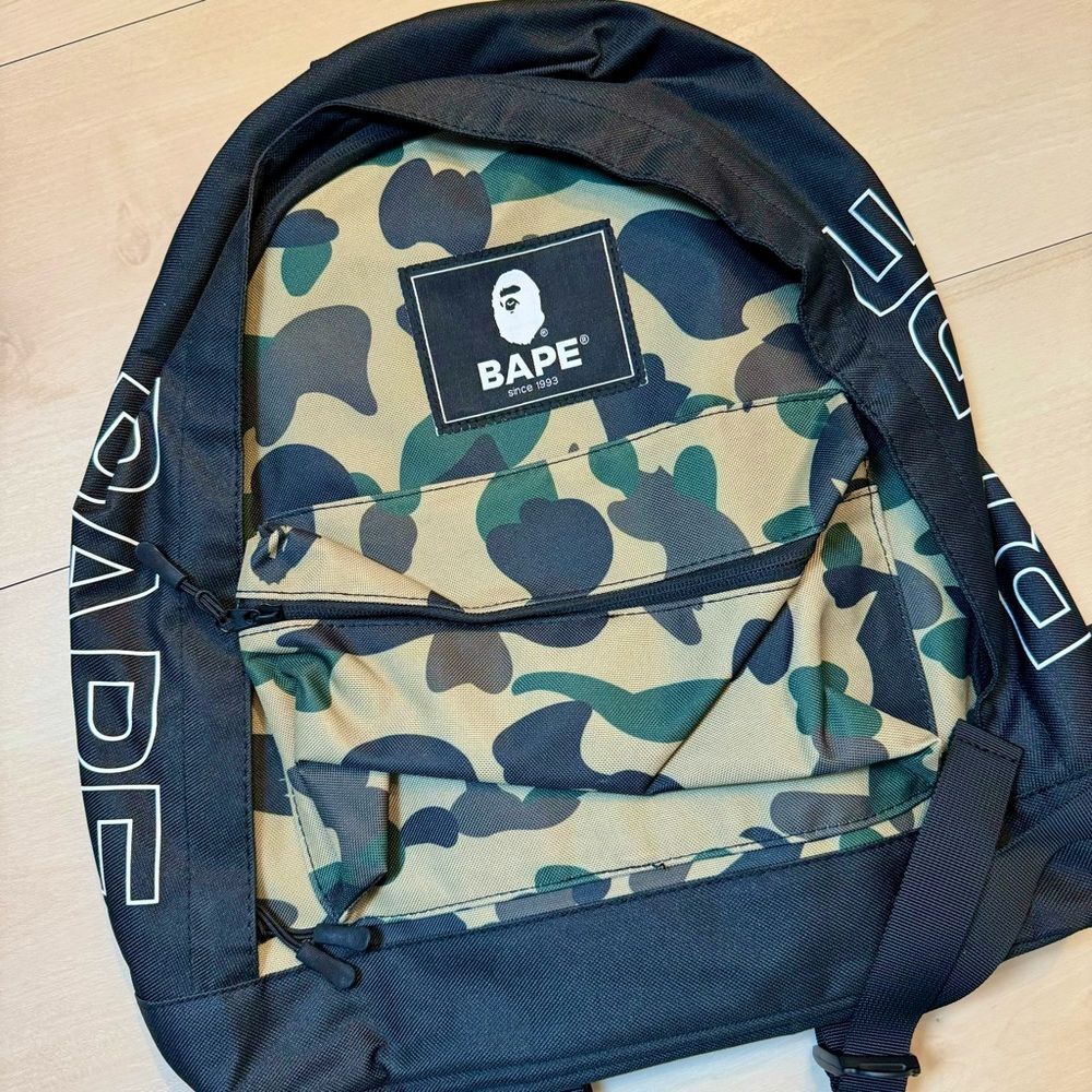 A bathing ape bape camo backpack bag